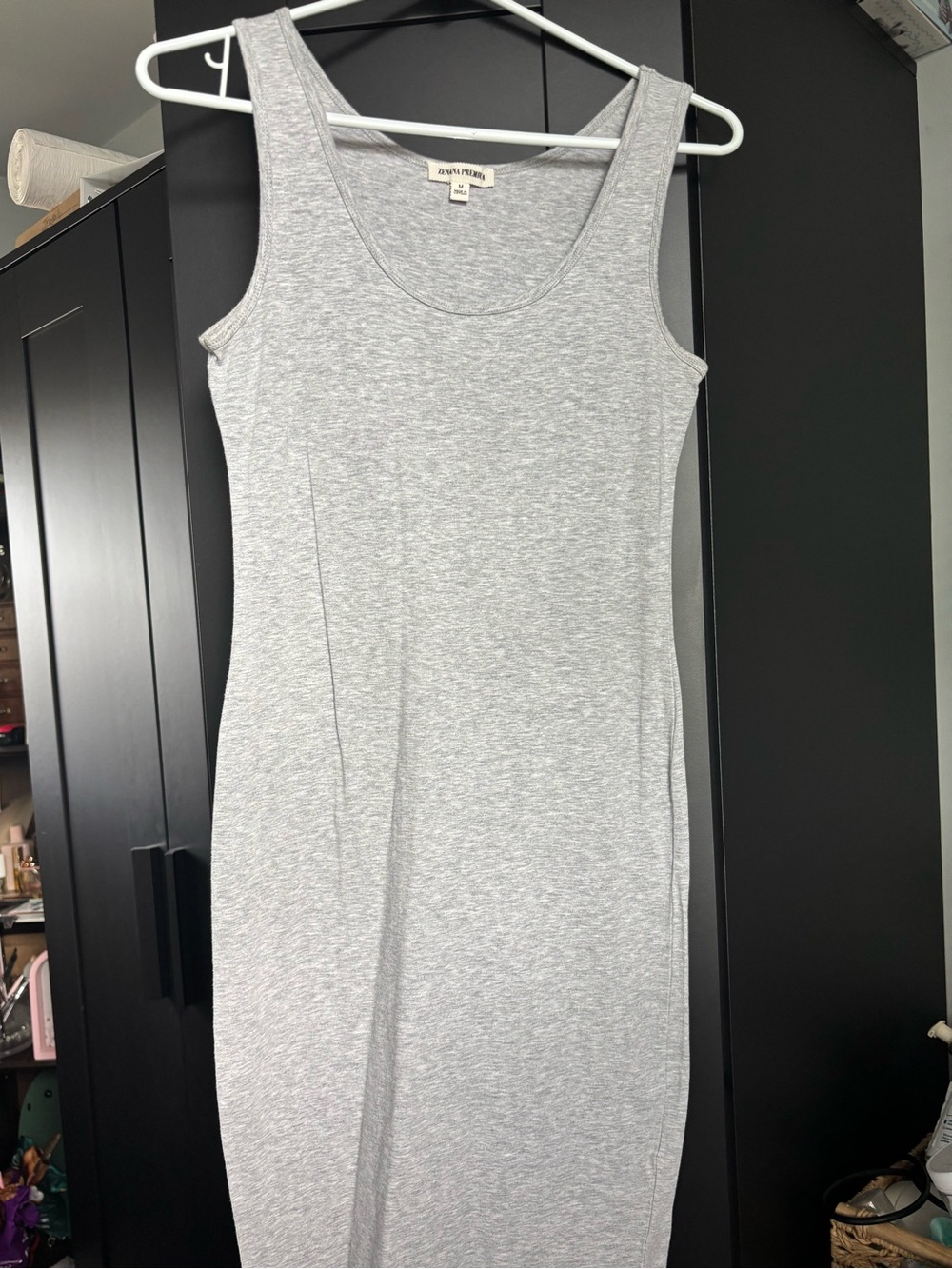 Zenana Outfitters Gray Tank Midi Dress